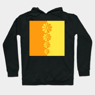 60's Bold Retro Mod Flowers in Orange and Yellow Hoodie